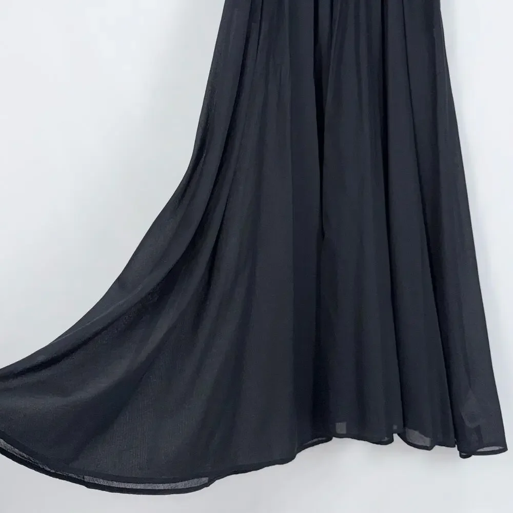J Crew Women's Smocked Cotton Voile Maxi Dress Medium Black - Picture 6 of 16